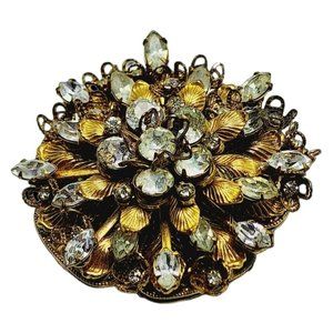 Vintage Signed Amourelle Frank Hess Jeweled Brooch (A928)